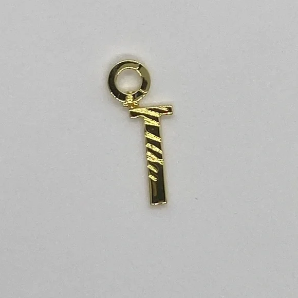 Gorjana New 18k Gold Plated Brass Parker Initial Charm T - Picture 6 of 7